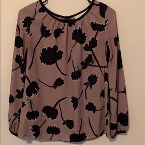 Brown Blouse With Flowers.
